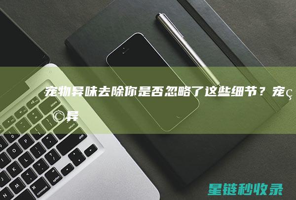 宠物异味去除你是否忽略了这些细节？宠物异